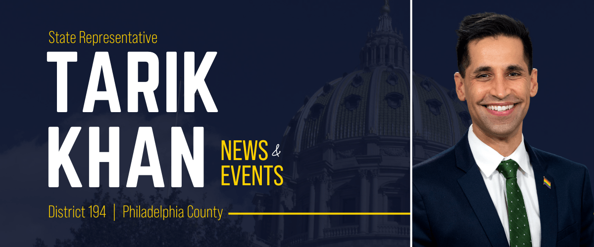PA Representative Tarik Khan banner image