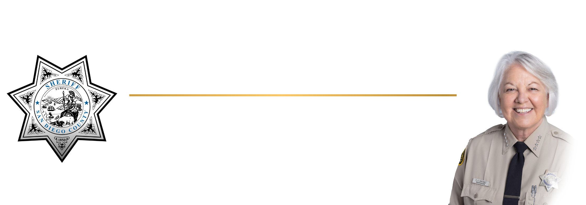 San Diego county Sheriff's office Newsletter October 2026 banner with the sheriff and seven point silver star.