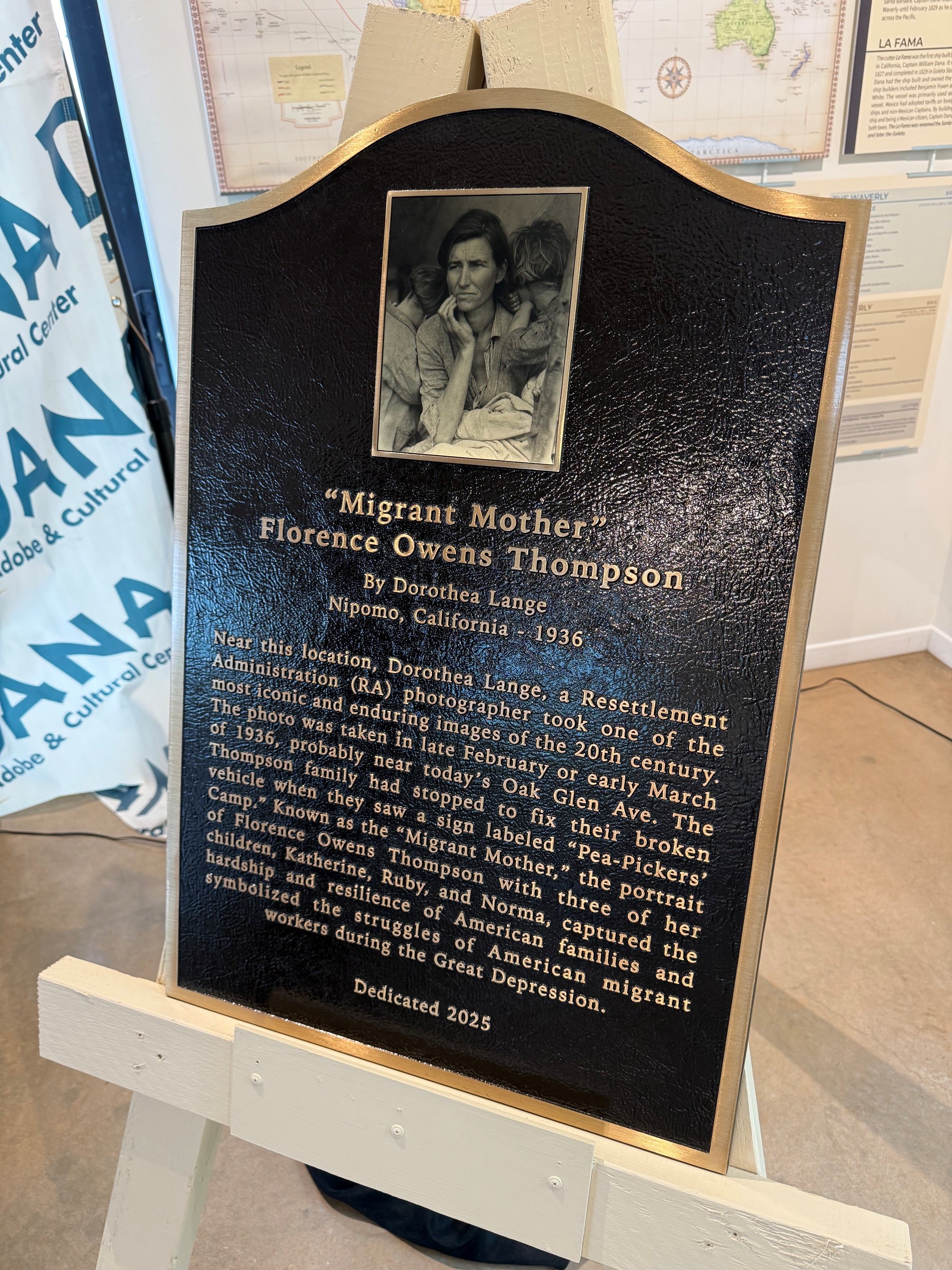 Migrant Mother Memorial Plaque