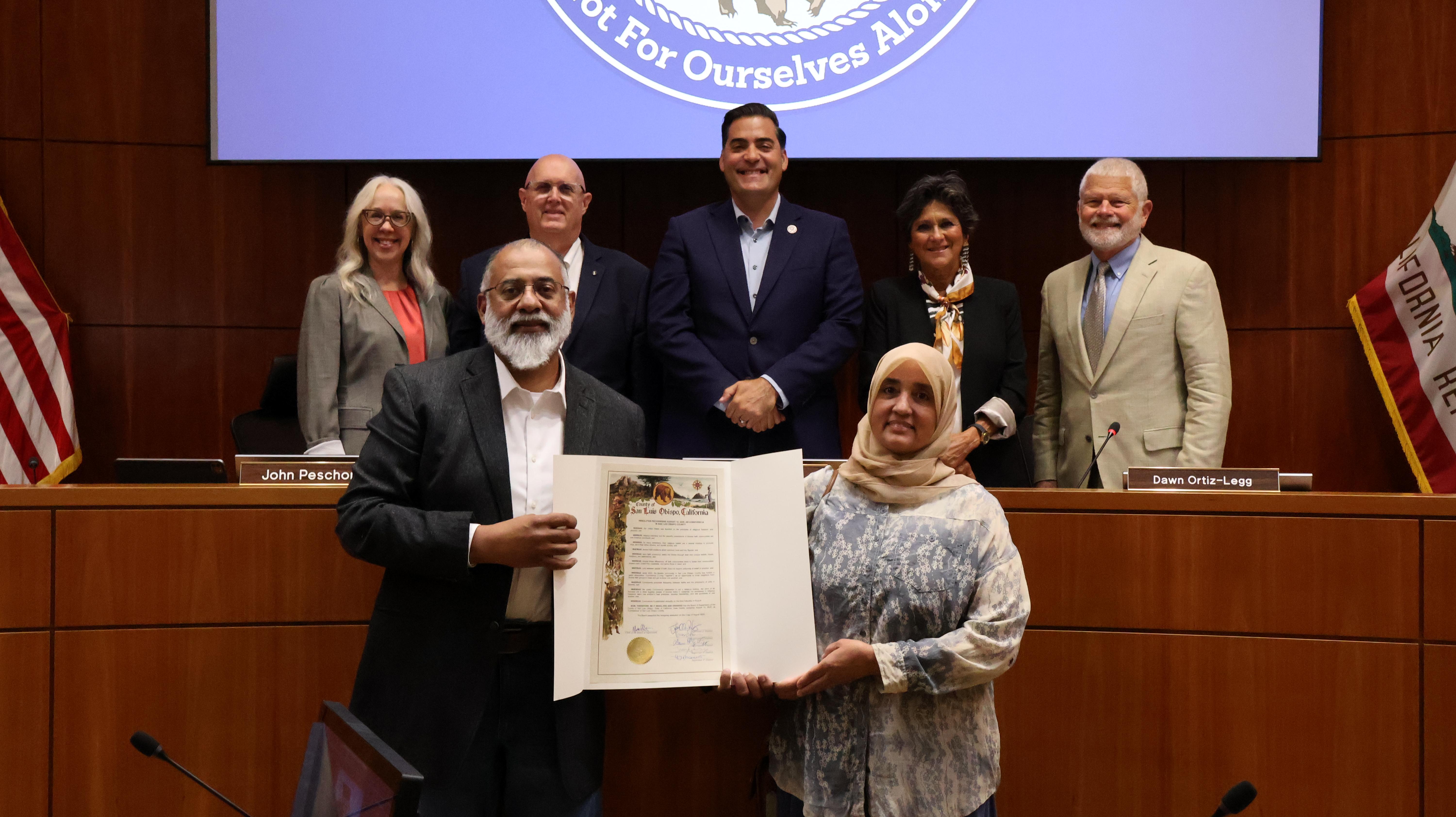 Board of Supervisors presents a proclamation recognizing August 15, 2026 at Convivencia