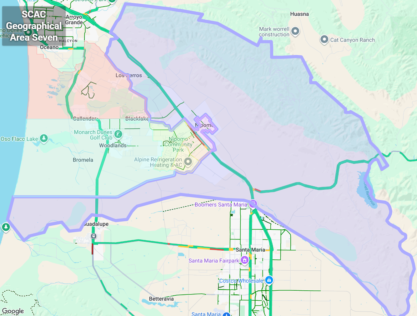 Map of SCAC Area 7
