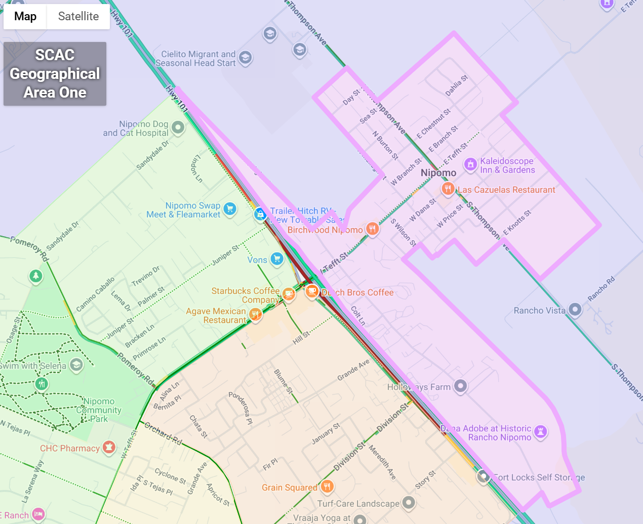 Map of SCAC Area 1